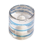 pomo tirador cilindro circulos azules cristal artesanal 557az